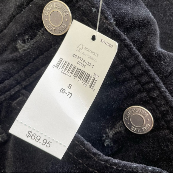 NWT Never Worn GAP Kids Velvet Black Overalls - Picture 4 of 5